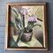 Natura morta modernista con orchidee, anni '50, dipinto su tela, con cornice, Immagine 7