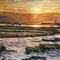 Escena de la playa de mayo, Cabo Occidental, años 90, pintura sobre masonita, Imagen 3