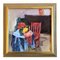 Dipinto d'interni con sedia rossa, anni '90, Dipinto su tela, Immagine 1