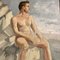 Desnudo masculino en las rocas / la playa, años 60, Pintura sobre lienzo, Imagen 2