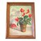 Impressionist Still Life with Cyclamens, 1950s, Painting on Canvas, Framed 1