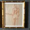 Desnudos femeninos, dibujos en sepia, años 20, enmarcado, Juego de 2, Imagen 3