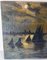 Englische Tonalistische nächtliche Hafenszene, 1800er, Öl auf Leinwand 2