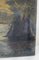 English Tonalist Nocturnal Harbor Scene, 1800s, Oil on Canvas 6