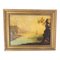 Folk Art Americana Landscape, 1800s, Oil Painting, Framed 1