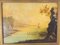 Folk Art Americana Landscape, 1800s, Oil Painting, Framed 2