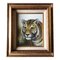 Retrato de tigre, años 70, pintura, enmarcado, Imagen 1
