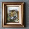 Retrato de tigre, años 70, pintura, enmarcado, Imagen 5