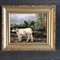 Vaca en el paisaje, años 80, Pintura sobre lienzo, Enmarcado, Imagen 4