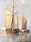 Paul Jean Clays, Barcos holandeses, década de 1800, pintura al óleo sobre panel de madera, enmarcado, Imagen 6