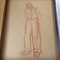 Art Deco Figure, 1940s, Charcoal Drawing, Framed, Image 2