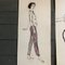 Fashion Illustrations, 1950s, Mixed Media on Paper, Set of 3 2
