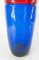Mid-Century Red and Blue Controlled Bubble Art Glass Vase 5