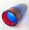 Mid-Century Red and Blue Controlled Bubble Art Glass Vase 8