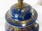 Chinesische Chinoiserie Glas Tischlampe in Puderblau & Vergoldetem Ingwer 8