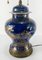 Chinesische Chinoiserie Glas Tischlampe in Puderblau & Vergoldetem Ingwer 2