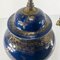 Chinesische Chinoiserie Glas Tischlampe in Puderblau & Vergoldetem Ingwer 7