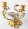 Mid-Century Italian Decorative Gilt Bronze and Ceramic Swan Candlestick 5