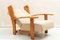 Poltrone reclinabili in legno di larice massiccio, Italia, anni '40, set di 2, Immagine 8