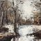 Barton, Snow Scene Landscape, 1960s, Painting on Canvas, Framed, Image 3