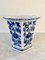 Chinoiserie Blue and White Porcelain Hexagonal Vases, Set of 2, Image 6