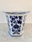 Chinoiserie Blue and White Porcelain Hexagonal Vases, Set of 2 5