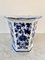 Chinoiserie Blue and White Porcelain Hexagonal Vases, Set of 2, Image 5