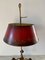 Mid-20th Century Brass Three-Arm Horn Bouillotte Lamp with Red Tole Shade 5