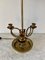 Mid-20th Century Brass Three-Arm Horn Bouillotte Lamp with Red Tole Shade 6