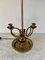 Mid-20th Century Brass Three-Arm Horn Bouillotte Lamp with Red Tole Shade, Image 6