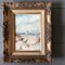 Piccolo paesaggio marino con gabbiani, anni '60, dipinto su tela, con cornice, Immagine 5