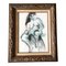 Desnudo Femenino, Años 70, Dibujo Al Pastel, Enmarcado, Imagen 1
