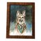 Perro pastor alemán, años 70, Pintura sobre lienzo, Enmarcado, Imagen 1
