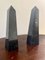 Neoclassical Marble Black and Gray Obelisks, Set of 2 3
