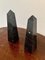 Neoclassical Marble Black and Gray Obelisks, Set of 2 4