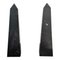 Neoclassical Marble Black and Gray Obelisks, Set of 2 1
