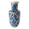 Antique Chinese Kangxi Period Blue and White Crackled Rouleau Vase, Image 1