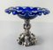 19th Century Blue to Clear Cut Glass Compote with Continental Silver Base 5