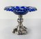 19th Century Blue to Clear Cut Glass Compote with Continental Silver Base 3