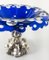 19th Century Blue to Clear Cut Glass Compote with Continental Silver Base 12