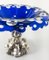 19th Century Blue to Clear Cut Glass Compote with Continental Silver Base, Image 12