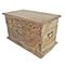 Caja de almacenamiento vintage de pino tallado, Imagen 3
