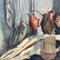 Natura morta modernista con statua della Madonna e fiori, anni '50, dipinto su tela, Immagine 3