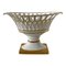 Reticulated Gold Gilt Porcelain Basket Compote, Image 1