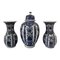 Italian Blue and White Porcelain Vases and Jar Garniture from Ardalt Blue Delfia, Set of 3 1