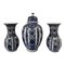 Vases et Bocaux en Porcelaine Bleue et Blanche de Ardalt Blue Delfia, Italie, Set de 3 1