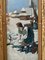Snowball Fight, 1800s, Oil on Boards, Framed, Set of 2 3