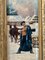 Snowball Fight, 1800s, Oil on Boards, Framed, Set of 2 2