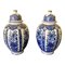 Italian Blue and White Porcelain Ginger Jars by Ardalt Blue Delfia, Set of 2 1