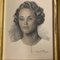 Retrato femenino, siglo XX, carboncillo y pastel sobre papel, enmarcado, Imagen 2